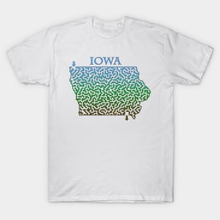 State of Iowa Colorful Maze T-Shirt